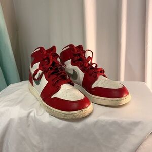 Nike Kids Red and White High-Top Sneakers